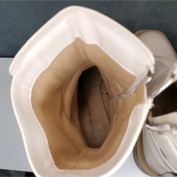 Tamara Mellon White Perfecto Ankle 50 Boot Made in Italy EU 39 US 8.5 MSRP $995 - Picture 10 of 16